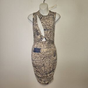 NWT Urban Outfitters Amaya Twist Mini Dress  size Small in Los Angeles Map